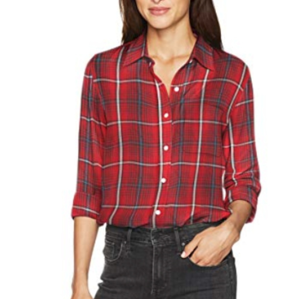Red Button Down